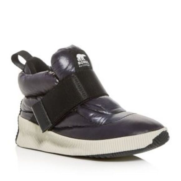 Sorel Black‎ Out N About Puffy Waterproof Booties Size 7.5 Winter Ankle Boots - Picture 1 of 12